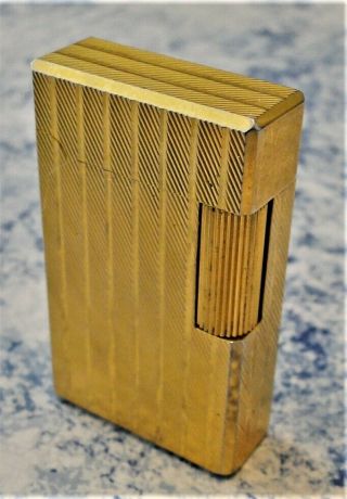 Fine Rare Vintage Flaminaire Paris Gold Plated Pocket Lighter Linear Pat.  16