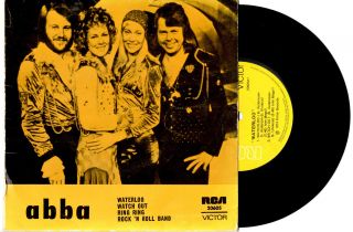 Abba - Waterloo - Rare Ep 7 " 45 Vinyl Record Pic Slv 1974