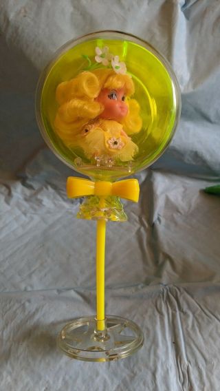 Vintage 1967 Mattel Liddle Kiddle Doll Lolli - Lemon And Lollipop Case And Stand