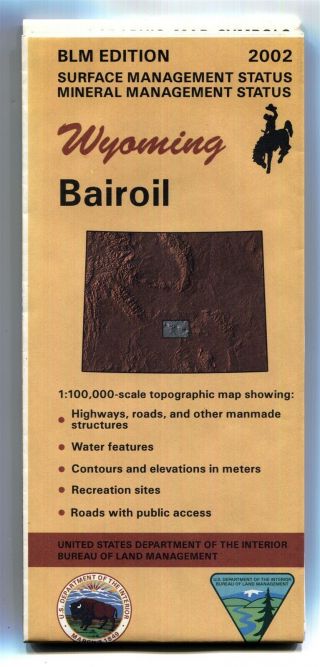 Usgs Blm Edition Topographic Map Bairoil Wyoming 2002 ⛏ Surface,  Mineral ⚒ 100k