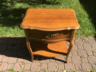 Rare Vintage Dixie - French Provincial Style Wooden End Table Nightstand - Maple