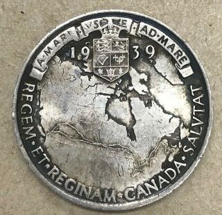 1939.  925 Silver Medallion First Royal Visit To Canada King George Vi Rare