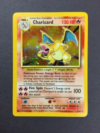 Pokemon Charizard Rare Holo 4/102 1999 Base Set