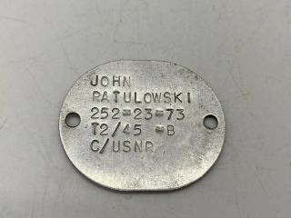 Old Military Collectible Vintage Rare WWI U.  S.  Navy Sailors Dog Tag 2