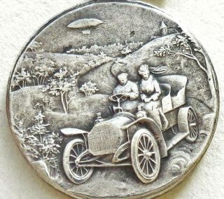 Zeplin & Oldtimer Car Decors Antique Medal Pendant To Saint Christopher