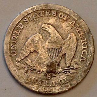 1862 S Seated Liberty Quarter 25 Cents - Rare San Francisco Key Date 2