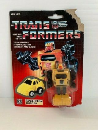 G1 Transformers Minibot Hubcap On Card Mosc Rare Find