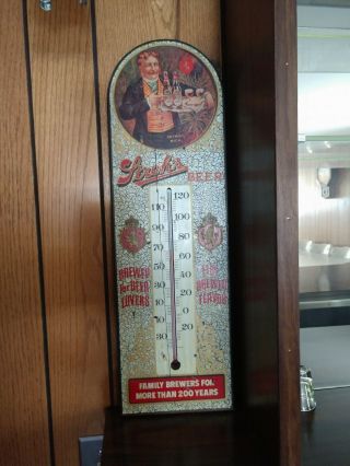 Vintage Strohs Beer Thermometer Bar Advertisement Very Rare