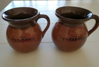 Vintage Cazadores Tequila Pottery Coffee Mug Drinking Glasses Rare Made Mexico