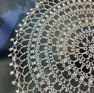 Large Antique Vintage Handmade Tatting Tatted Lace Doily Not Crochet D17