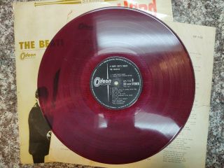 THE BEATLES Red Vinyl A HARD DAYS NIGHT Odeon RECORD Album JAPAN LP OP - 7123 Rare 3