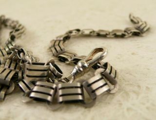 Rare Fine Antique Victorian Sterling Silver Book Link Chain 23.  7 Grams England