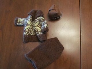 Vintage Mattel Barbie Francie Fashion Clothes Knitted Winter 3pc Outfits 1960 