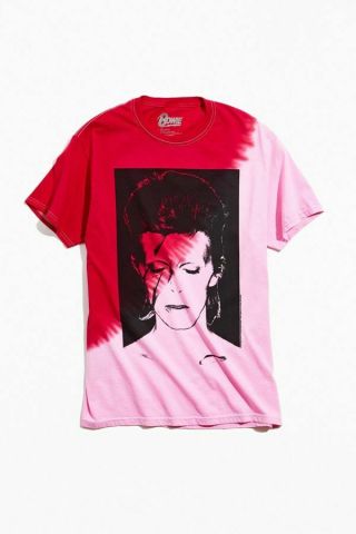 David Bowie — Dip - Dye T - Shirt | Large | Pink And Red | Rare And