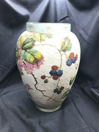 Antique Franz Anton Mehlem Bonn Hein Floral Vase