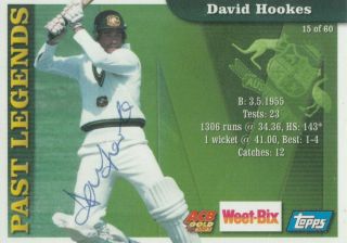 David Hookes Australia Test Cricket Rare Signed Trading Card