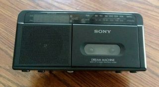 Vintage Sony Icf - C610 Dream Machine Am/fm Cassette Player Clock Radio.