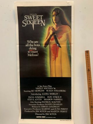 Sweet Sixteen Rare Australian Daybill Movie Poster Cult 80s Slasher Horror
