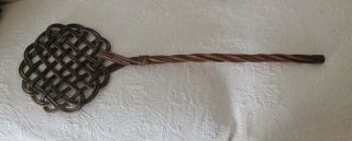 Antique Rug Beater Wicker / Rattan Twisted Handle 32 Inches Long