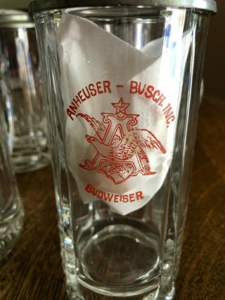 Anheuser - Busch Inc Set Of 5 Glass Steins Rare 1900s