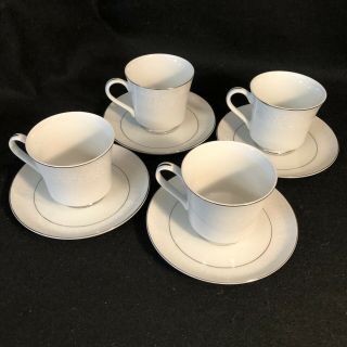 Vintage Crown Victoria Fine China - Lovelace - 4 Coffee Cups & 4 Saucers