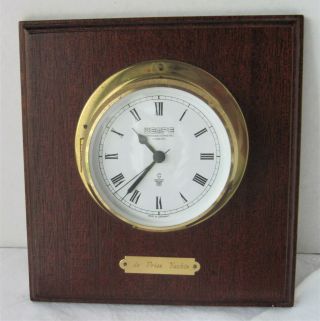 Vintage Wempe Chronometerwerke Hamburg Germany Brass Ships Clock