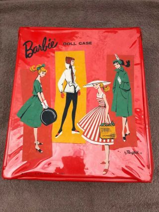 Vintage (1961) Mattel Barbie Doll Case,  By Ponytail - Stocked W - Clothing