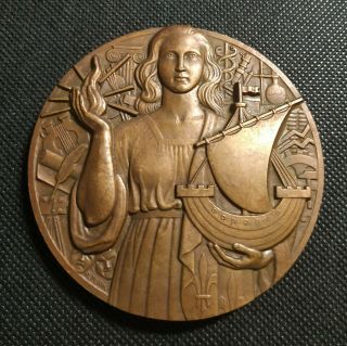 Rare French Art Deco Bronze Medal Award,  Paris - By Pierre Turin