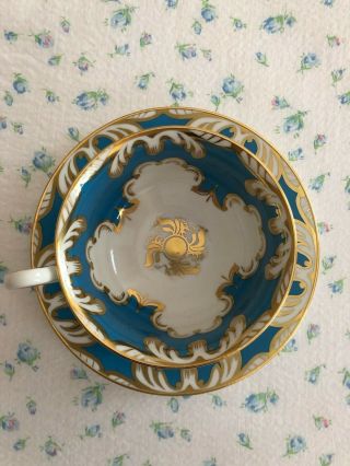 Vintage Turquoise & Gold Royal Chelsea Tea Cup And Saucer Set