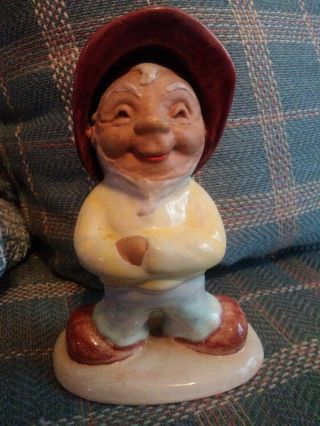 Rare Antique Hungary Hand Made Glazed Pottery Figural 2 Faced Man (happy,  Angry)