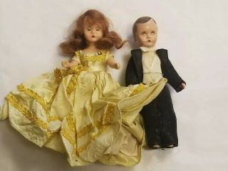 2 Vintage Nancy Ann Storybook Plastic Doll Boy And Girl