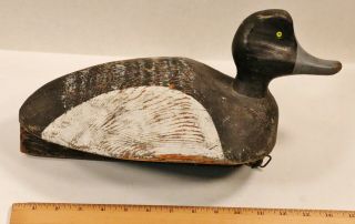 Antique Wood Hunting Hunt Duck Decoy Hand Carved Painted Wooden Mallard
