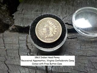Old Rare Vintage Antique Civil War Relic 1863 Indian Head Penny Coin Case