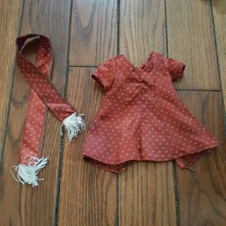 Vintage Ideal Crissy Doll Family Rust Color Mini Dress Match Scarf
