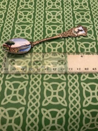 Antique Napoli Italy 800 Silver Painted Enamel Souvenir Spoon