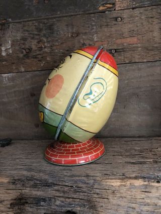 RARE VINTAGE EARLY 1940 ' s TIN LITHO PAINTED J.  CHEIN HUMPTY DUMPTY BANK 2