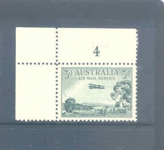 Australia Predecimal 1929 Airmail Rare Type B Plate Four Very Fine Mnh
