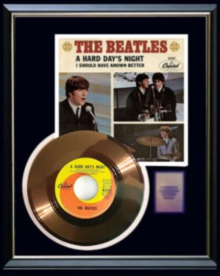 The Beatles Hard Days Night Gold Metalized Vinyl Record Rare 45 Pm Non Riaa