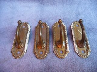 Vintage X 4 Brass Curtain Tie Back Retainers Edging Pattern Project