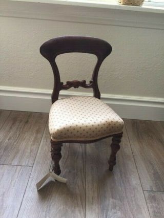 Queen Anne Chair For Big Doll 17 3/4 " Tall Seat @ 9x8 "