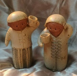 Vintage - Rare Made In Japan Ceramic Two Separate,  Candlestick Holders Figures