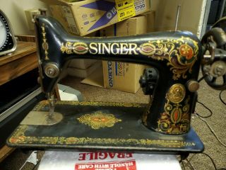 Antique Singer Sewing Machine (red Eye)