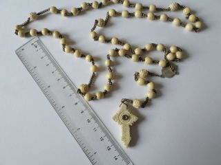 Antique Victorian or Edwardian bovine Stanhope viewer Rosary beads 2