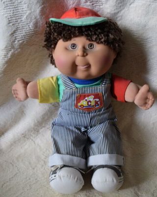 Vintage 1990 Cabbage Patch Kids Hasbro First Edition Brown Hair Boy Cpk Truck