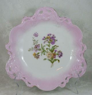 Antique C.  T.  Carl Tielsch Altwasser Germany Hand Painted Floral Porcelain Bowl