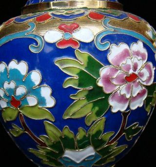 200mm Collectible Handmade Copper Brass Cloisonne Enamel Vase Flower Deco Art 2