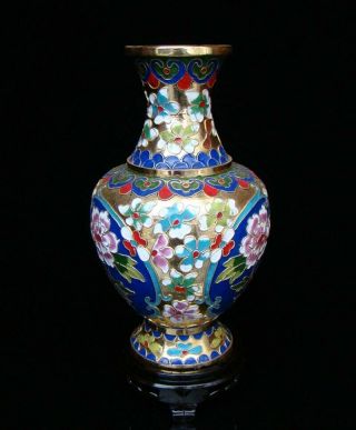 200mm Collectible Handmade Copper Brass Cloisonne Enamel Vase Flower Deco Art 3