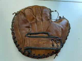 Goldsmith A042 Antique Leather Baseball Catchers Mitt / Glove Man Cave Decor