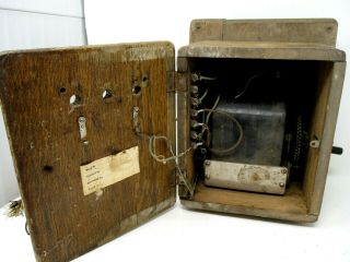 Crank Telephone Magento Generator Vintage/antique Montgomery Ward Wood Case