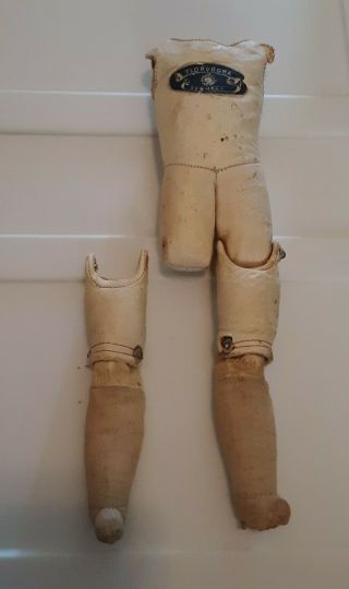 Antique Labeled Floradora Germany Armand Marseille Kid Leather Doll Body Parts
